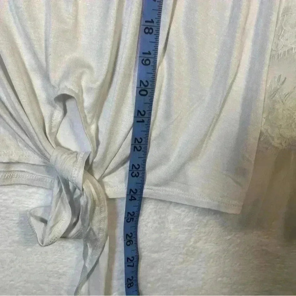 Active Seller! Rain Tee Lace Sleeves White Hem Tie New With Tags - Picture 10 of 11